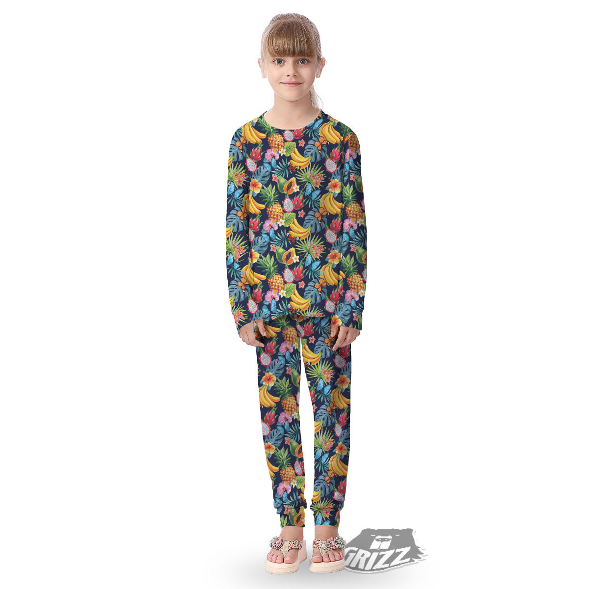 Fruits Hawaiian Tropical Print Pattern Kid's Pajamas-grizzshop