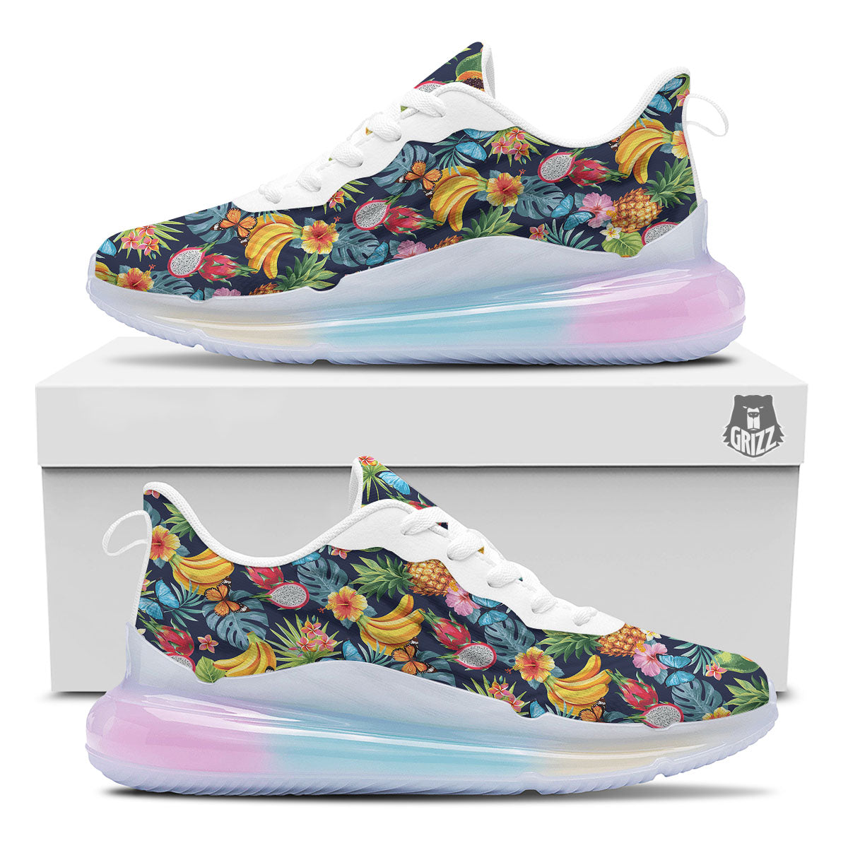 Fruits Hawaiian Tropical Print Pattern Running Sneakers-grizzshop
