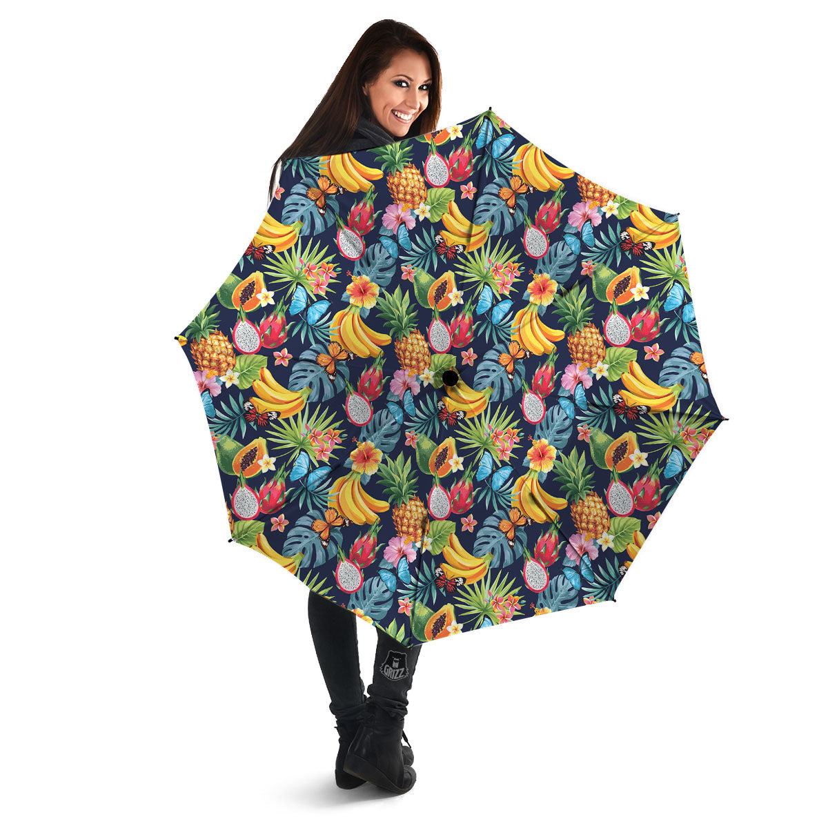 Fruits Hawaiian Tropical Print Pattern Umbrella-grizzshop