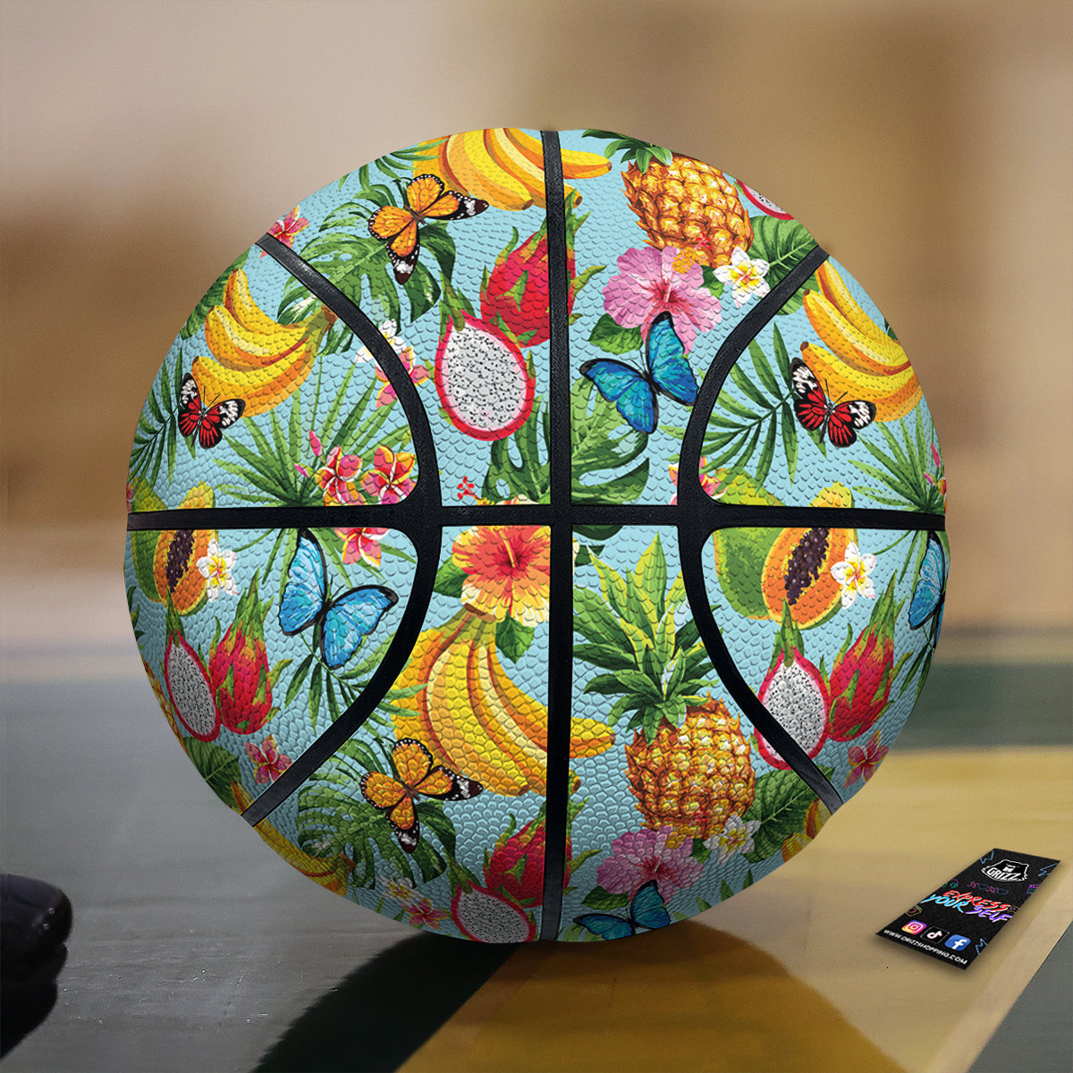 Fruits Jungle Tropical Print Pattern Basketball-grizzshop