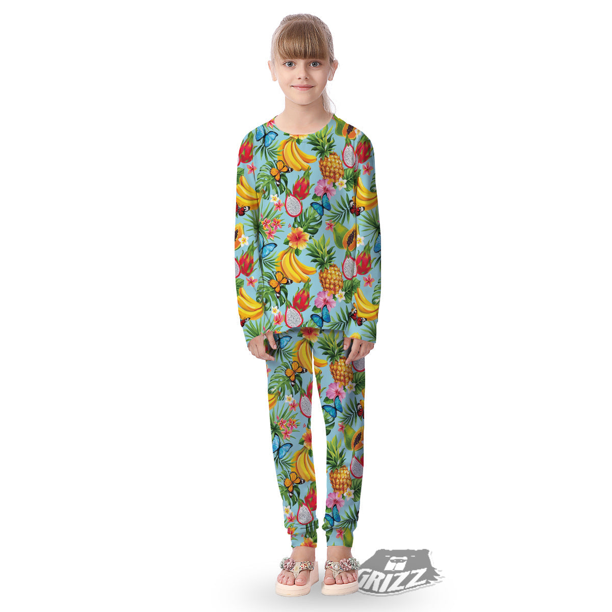 Fruits Jungle Tropical Print Pattern Kid's Pajamas-grizzshop