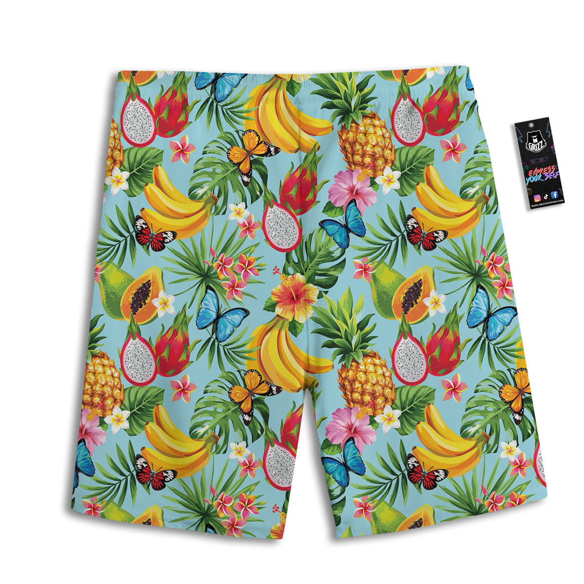 Fruits Jungle Tropical Print Pattern Men's Athletic Shorts-grizzshop