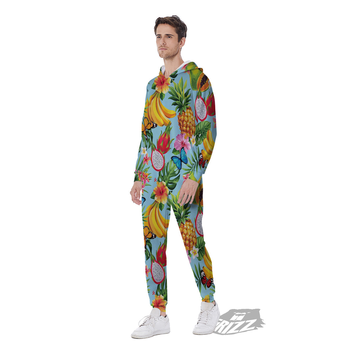 Fruits Jungle Tropical Print Pattern Men's Jumpsuit-grizzshop