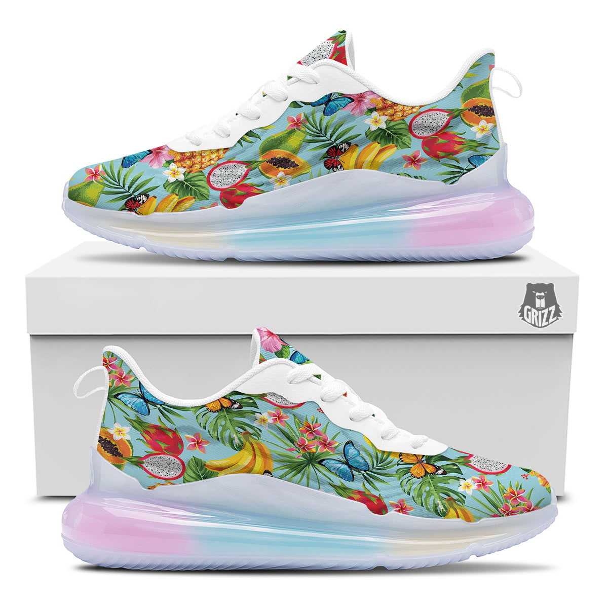 Fruits Jungle Tropical Print Pattern Running Sneakers-grizzshop