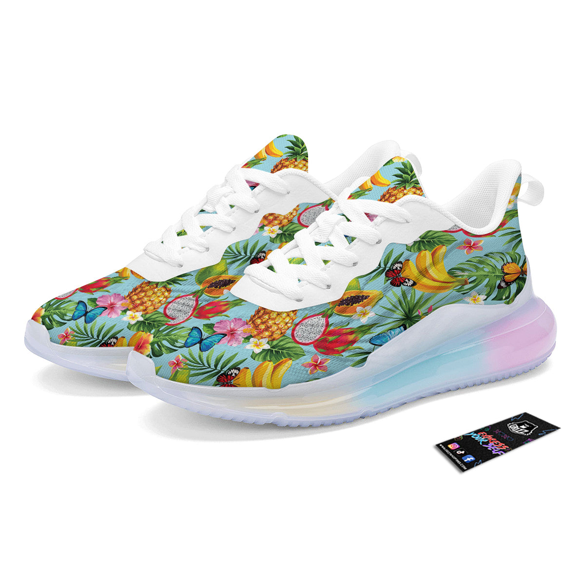 Fruits Jungle Tropical Print Pattern Running Sneakers-grizzshop