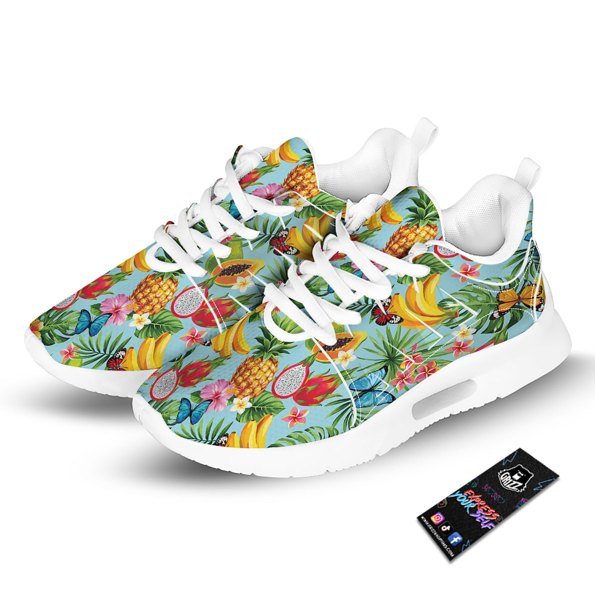Fruits Jungle Tropical Print Pattern Tennis Shoes-grizzshop
