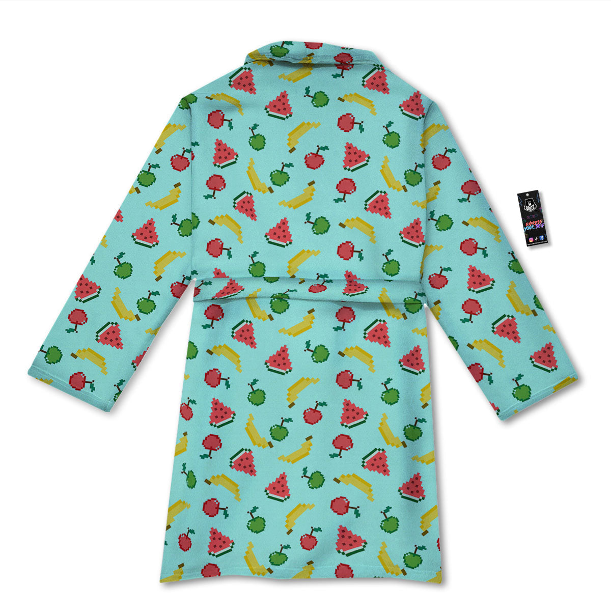 Fruits Pixel Print Pattern Bathrobe-grizzshop