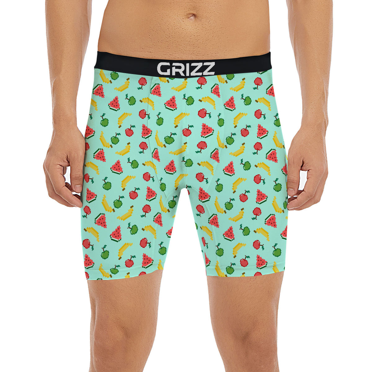 Fruits Pixel Print Pattern Boxer Briefs-grizzshop