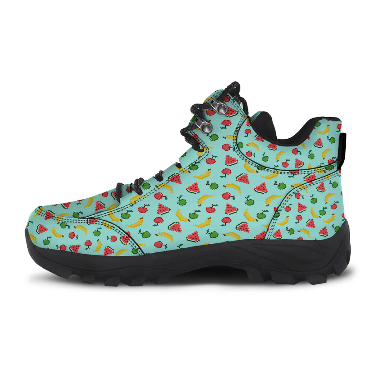 Fruits Pixel Print Pattern Hiking Shoes-grizzshop