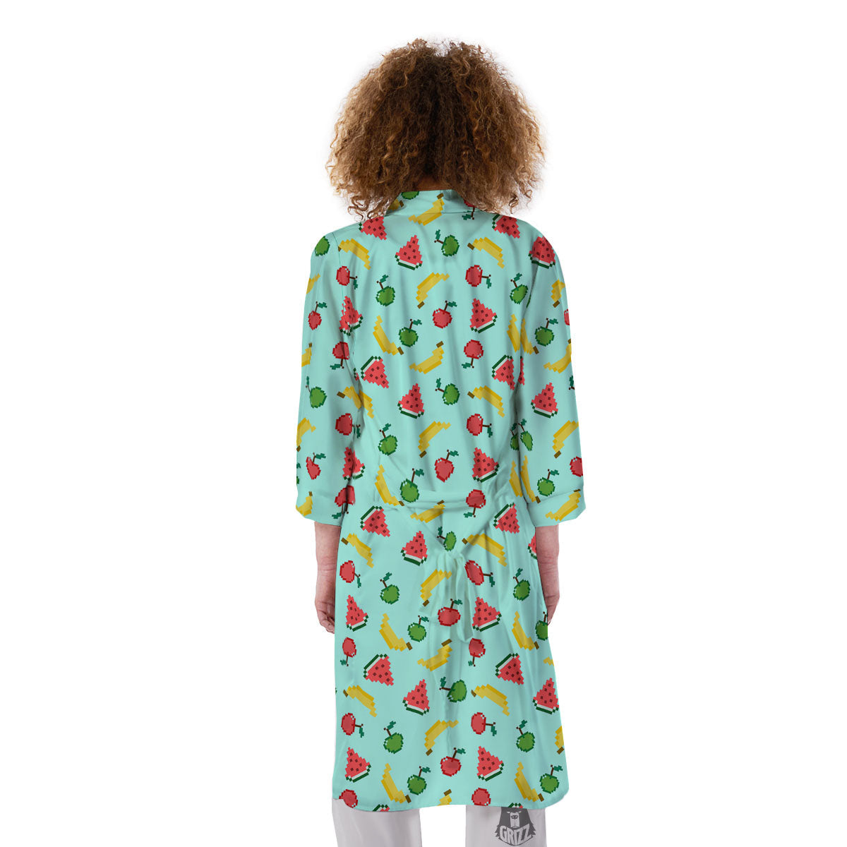 Fruits Pixel Print Pattern Kimono-grizzshop