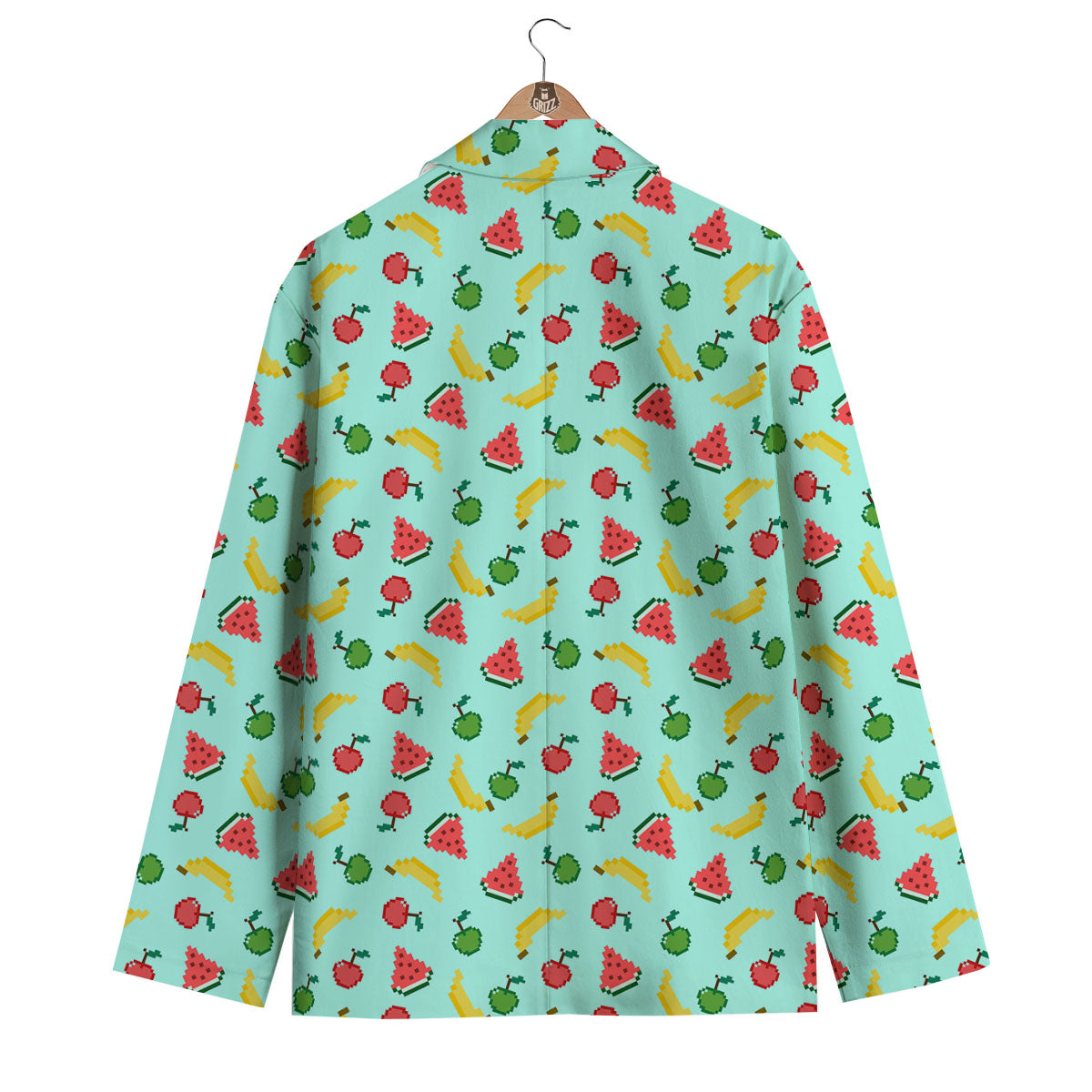 Fruits Pixel Print Pattern Men's Blazer-grizzshop