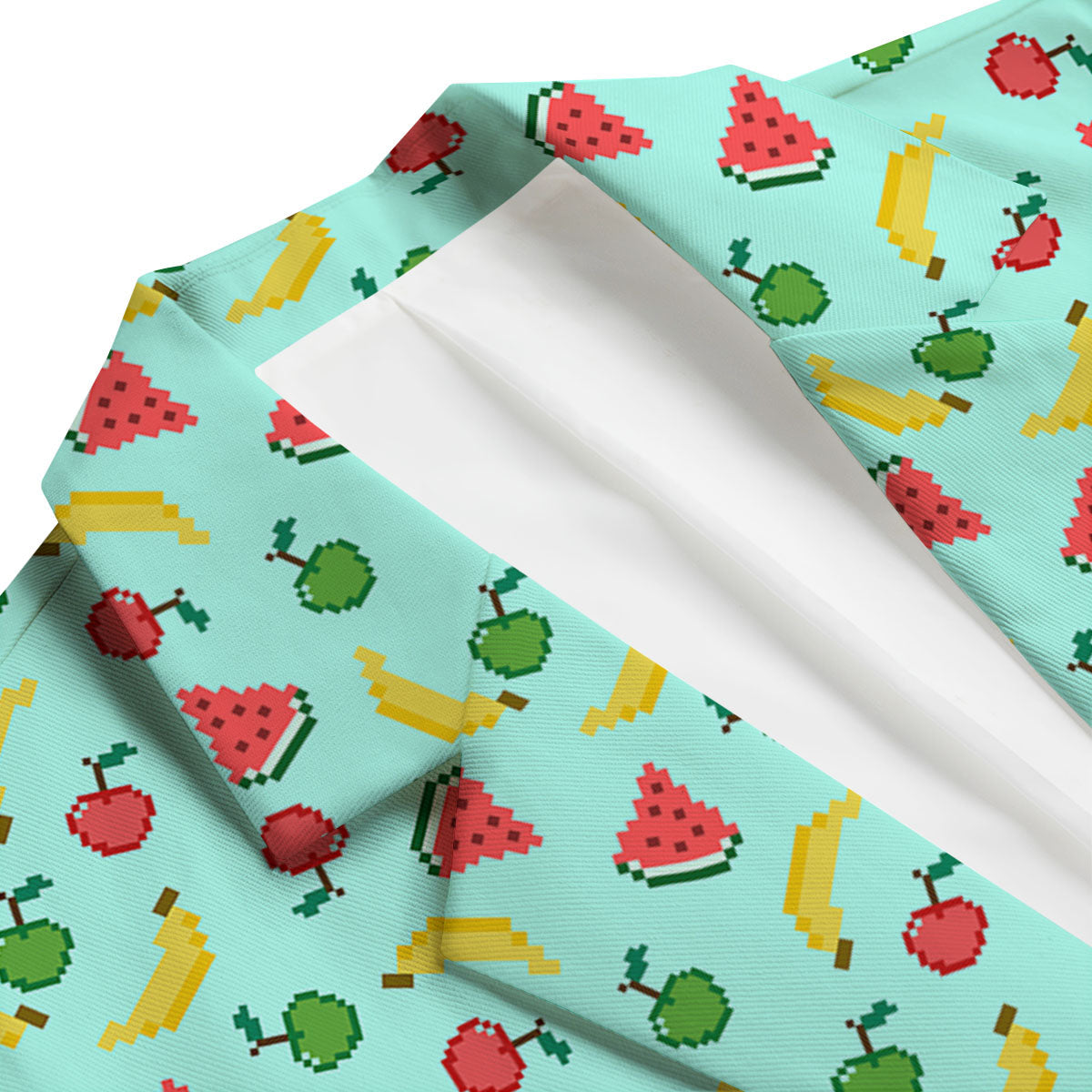 Fruits Pixel Print Pattern Men's Blazer-grizzshop