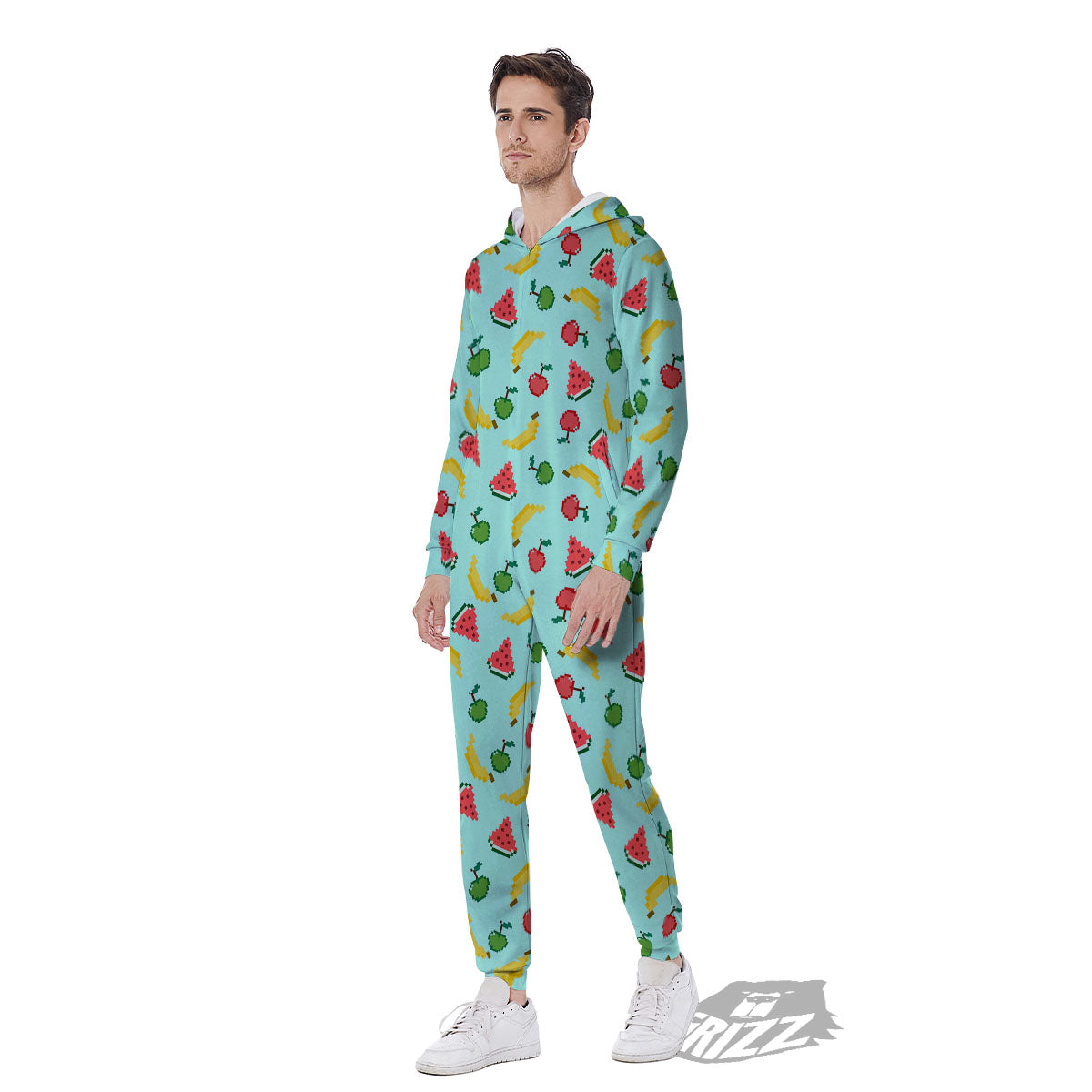 Fruits Pixel Print Pattern Men's Jumpsuit-grizzshop
