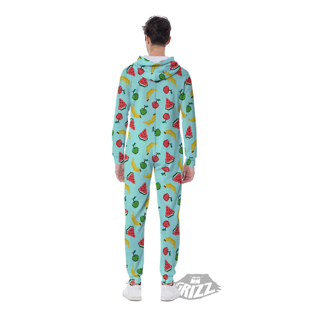 Fruits Pixel Print Pattern Men's Jumpsuit-grizzshop