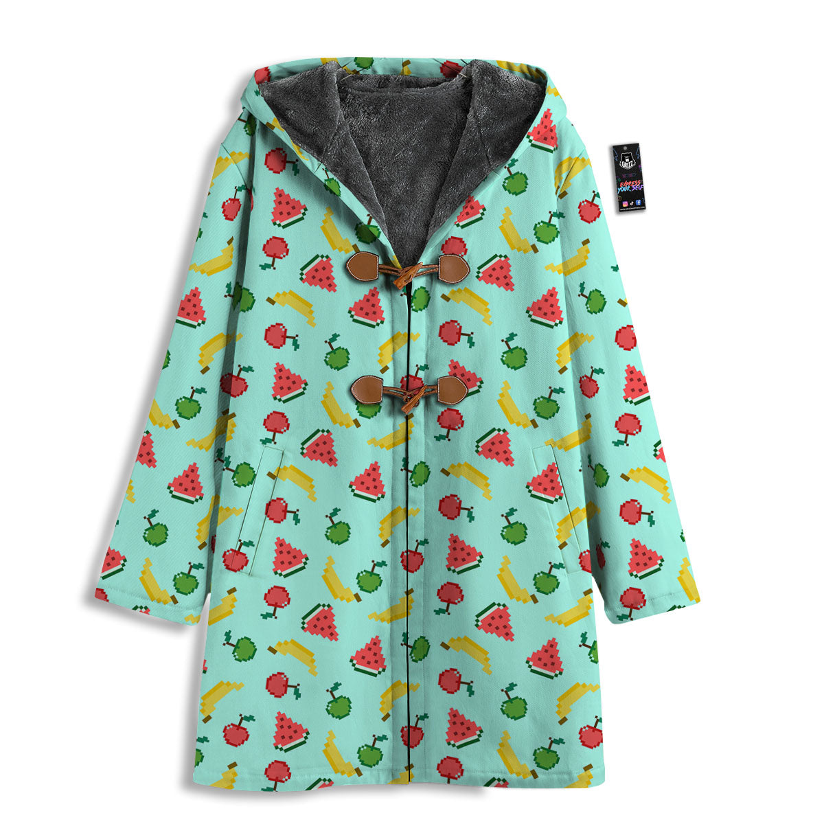 Fruits Pixel Print Pattern Men's Windbreaker Jacket-grizzshop
