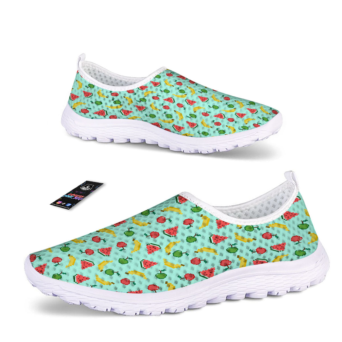 Fruits Pixel Print Pattern Nurse Shoes-grizzshop