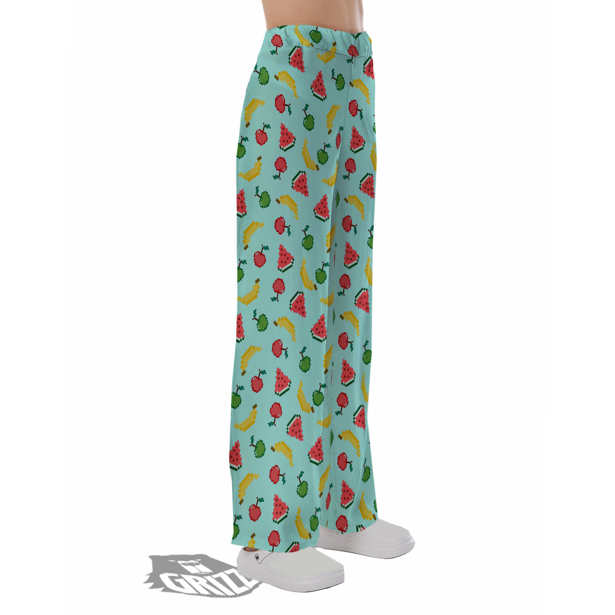Fruits Pixel Print Pattern Pajama Pants-grizzshop
