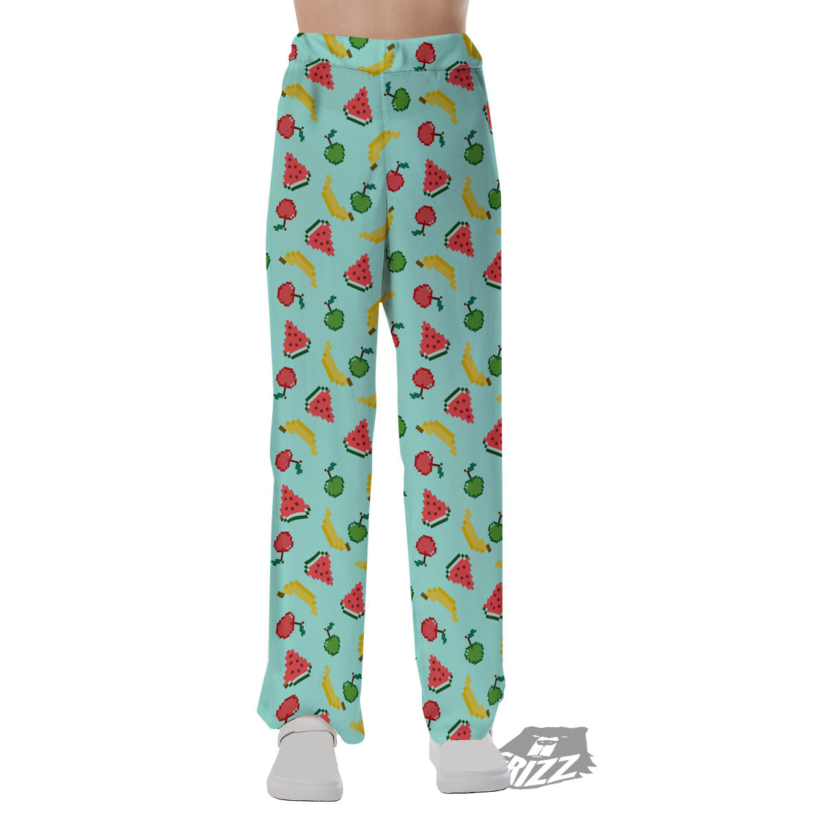 Fruits Pixel Print Pattern Pajama Pants-grizzshop