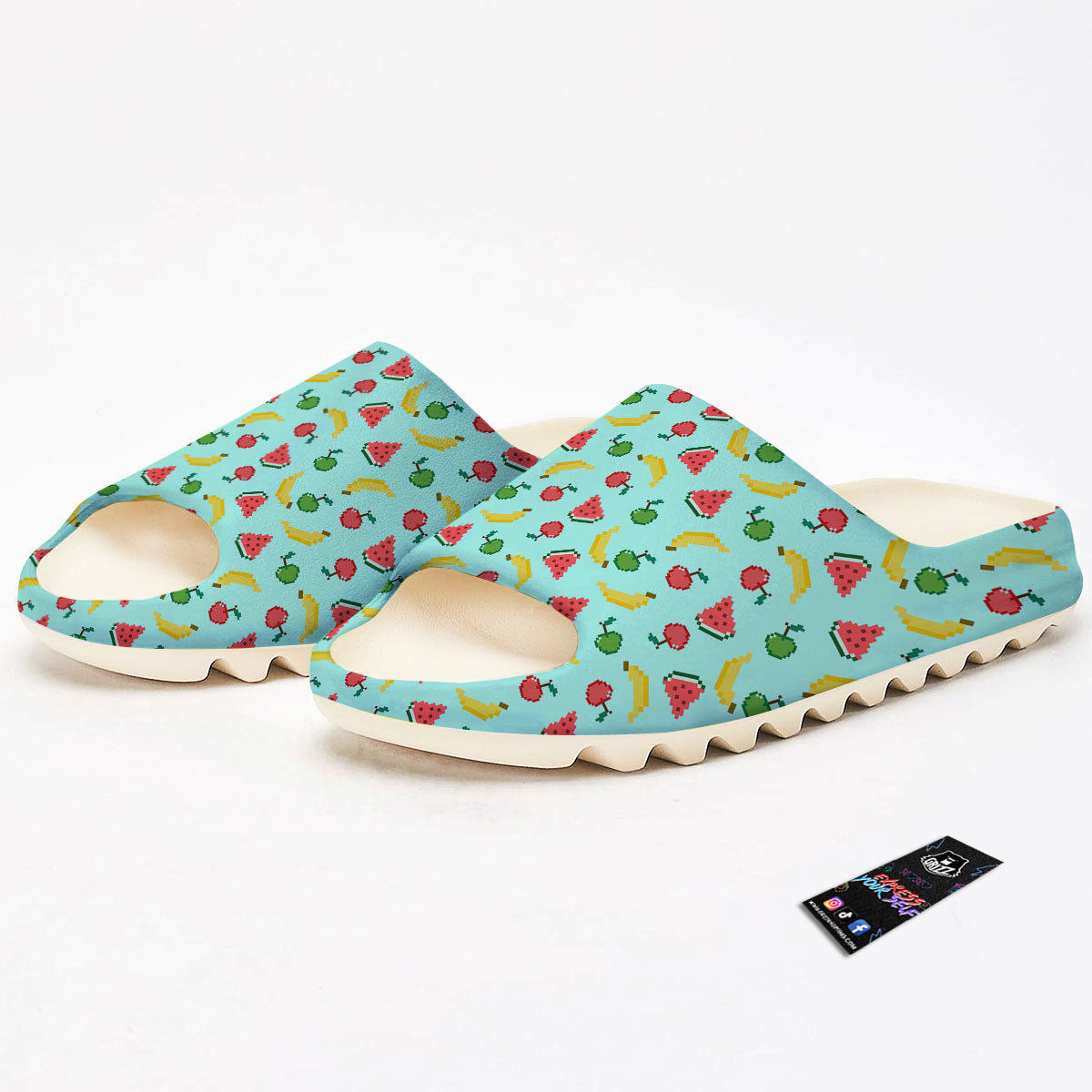 Fruits Pixel Print Pattern Sandals-grizzshop