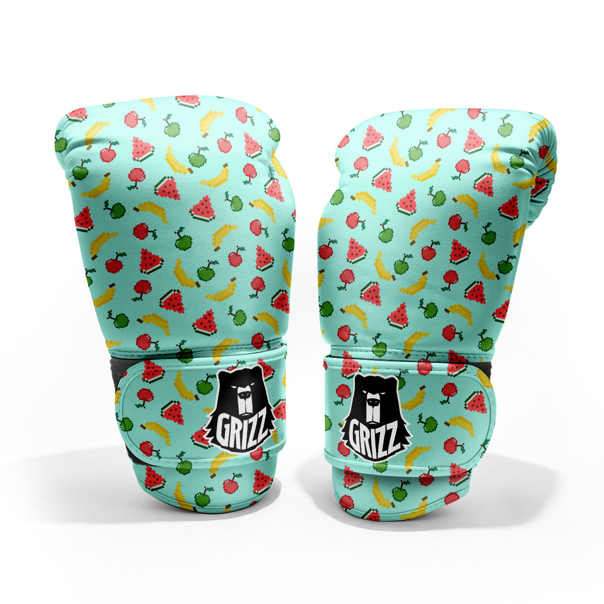 Fruits Pixel Print Pattern Sparring Gloves-grizzshop
