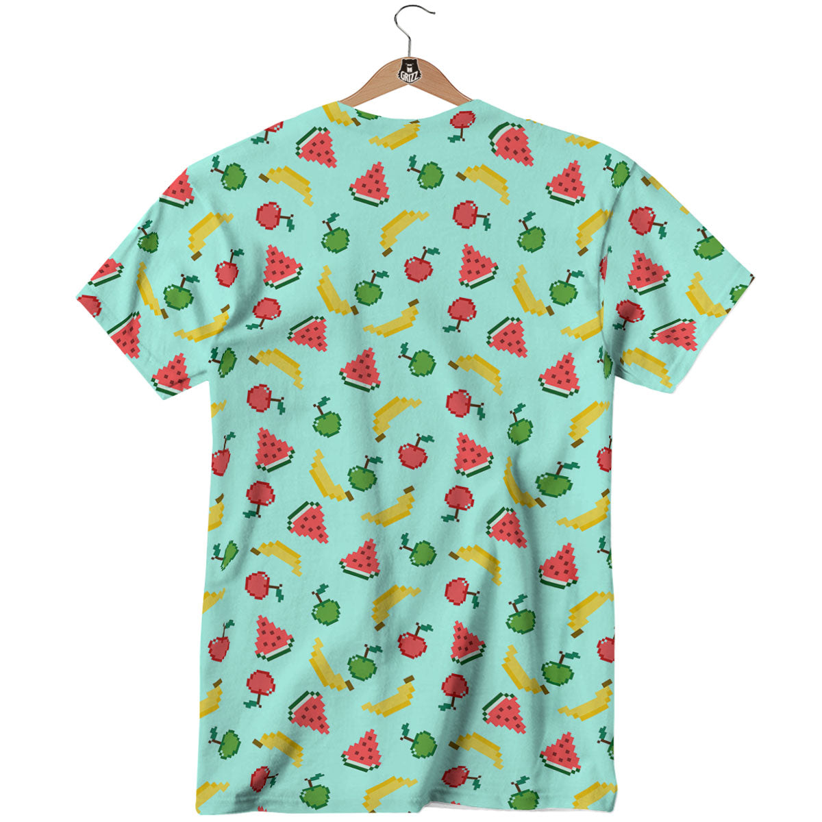 Fruits Pixel Print Pattern T-Shirt-grizzshop