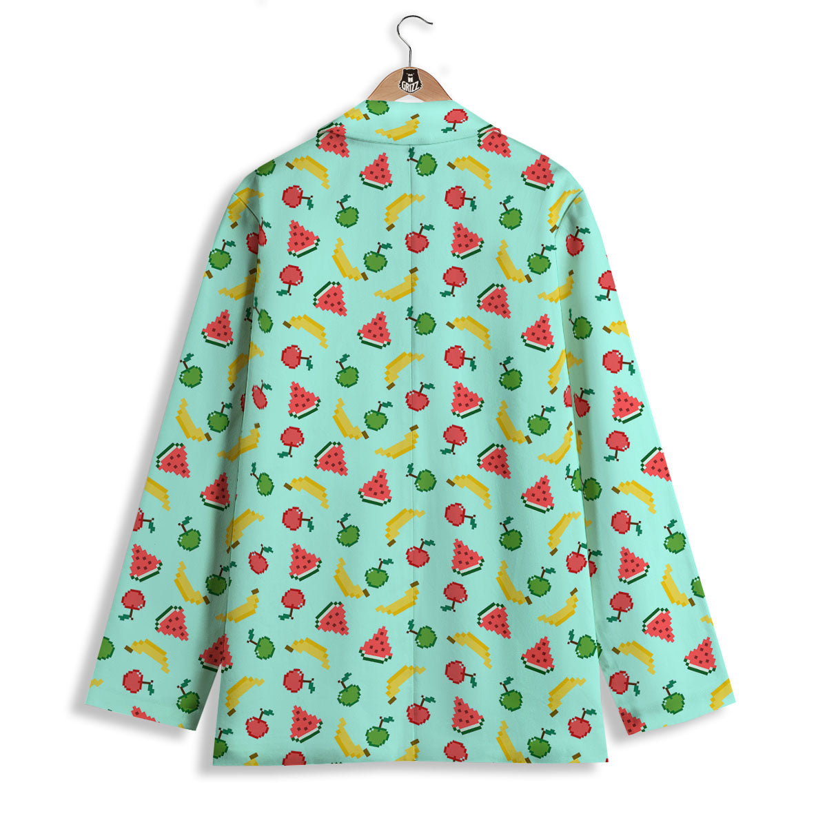 Fruits Pixel Print Pattern Women's Blazer-grizzshop