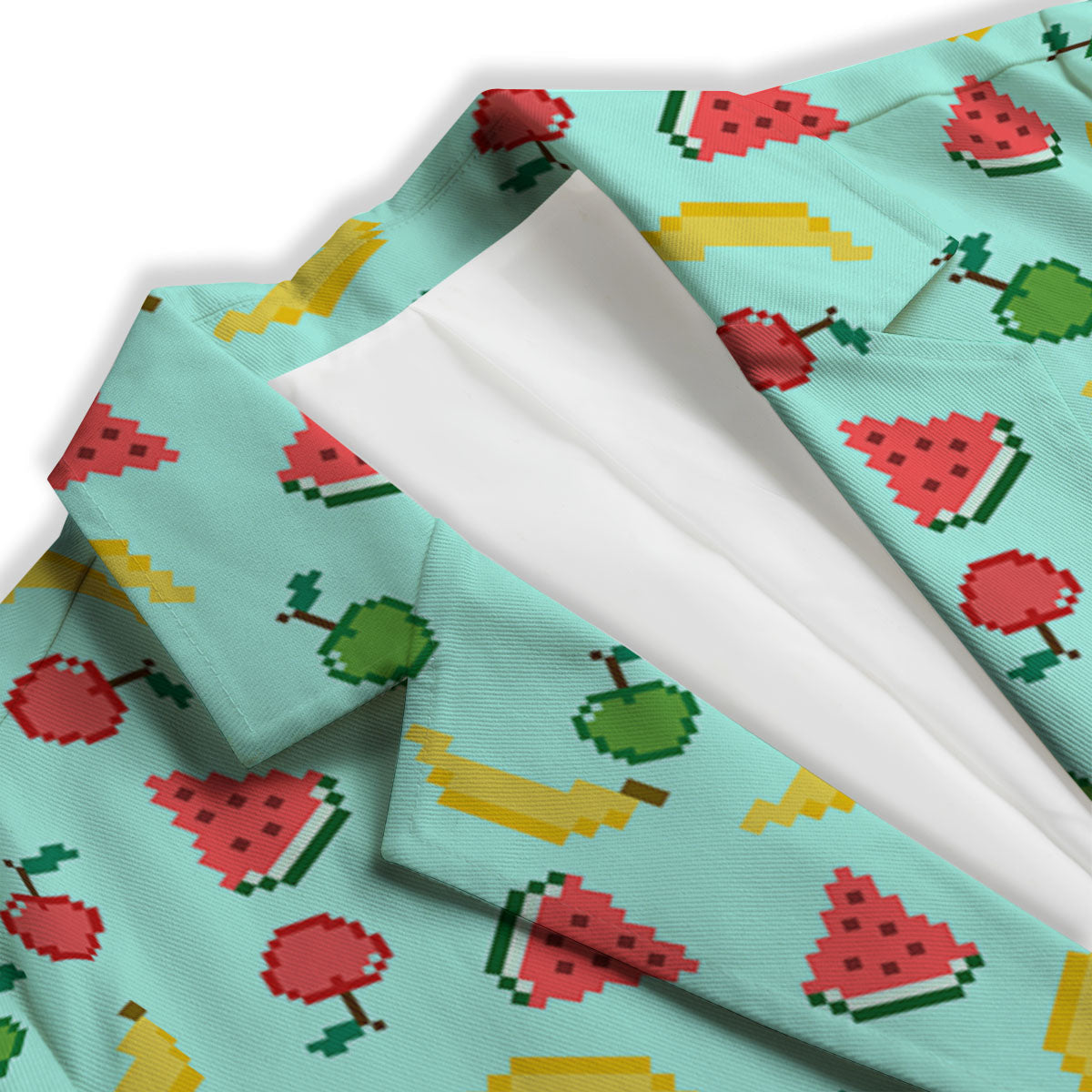 Fruits Pixel Print Pattern Women's Blazer-grizzshop