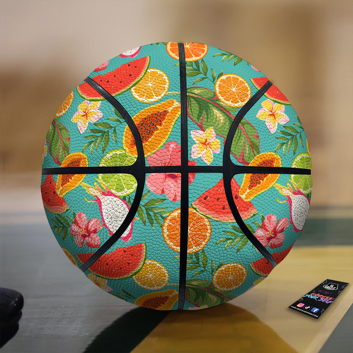 Fruits Tropical Paradise Print Pattern Basketball-grizzshop