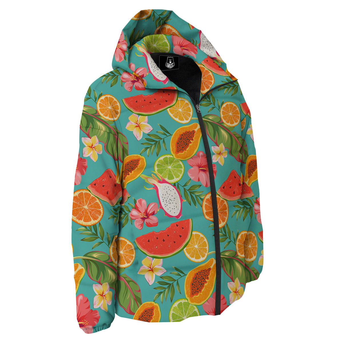 Fruits Tropical Paradise Print Pattern Down Jacket-grizzshop