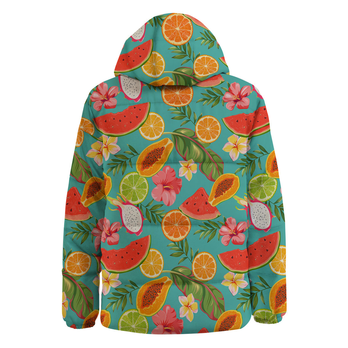 Fruits Tropical Paradise Print Pattern Down Jacket-grizzshop