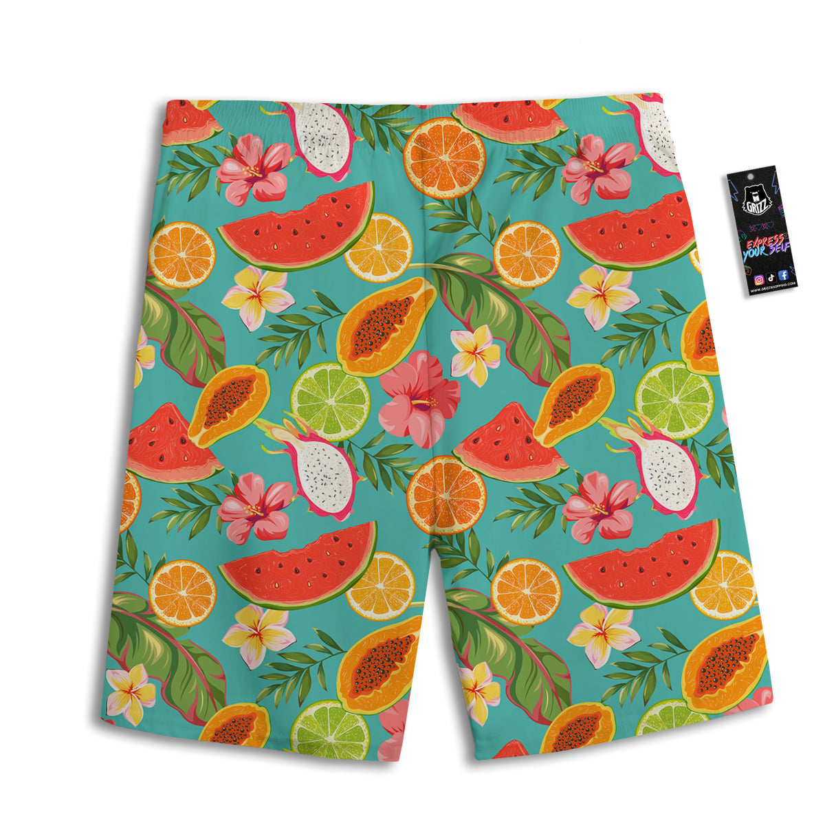 Fruits Tropical Paradise Print Pattern Men's Athletic Shorts-grizzshop