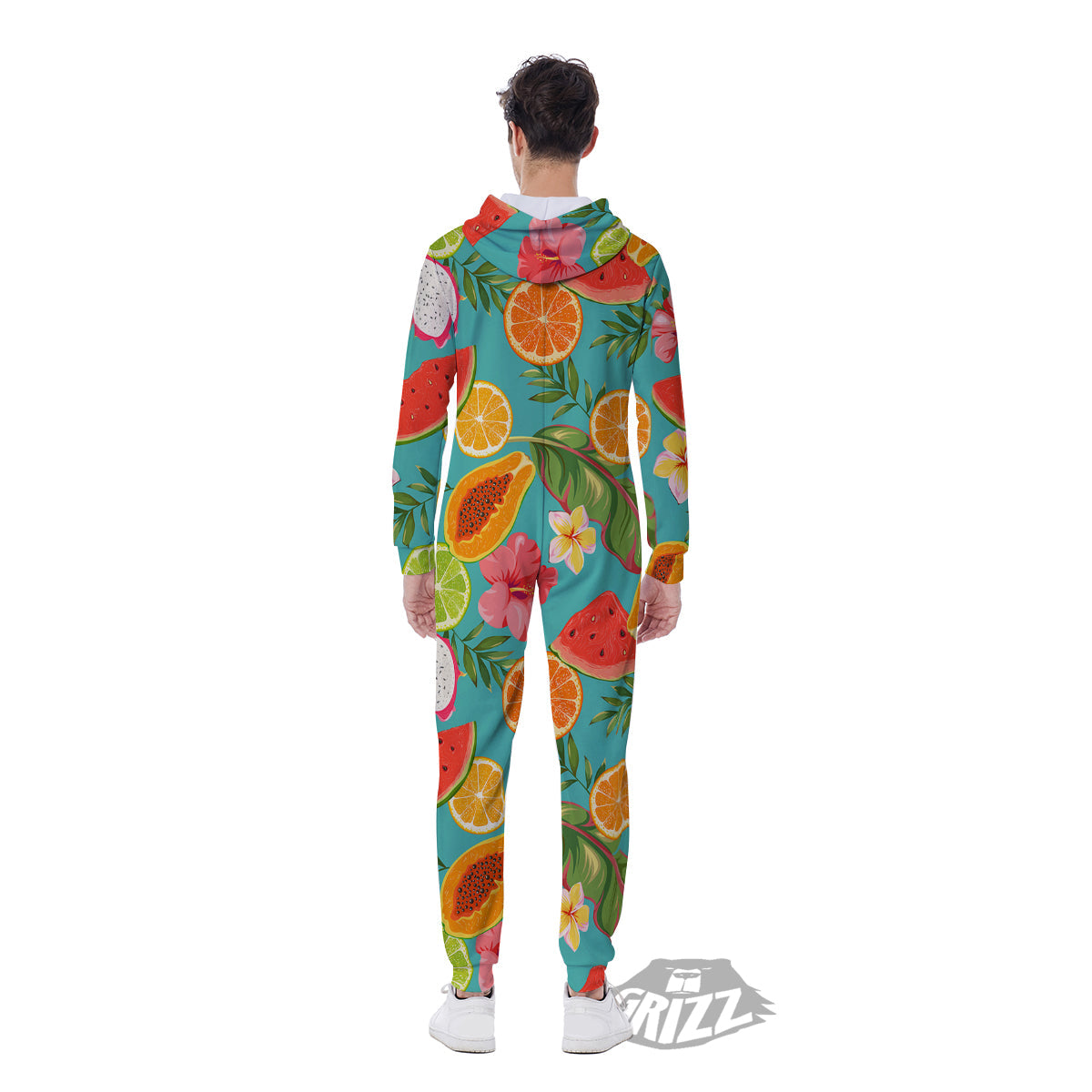 Fruits Tropical Paradise Print Pattern Men's Jumpsuit-grizzshop