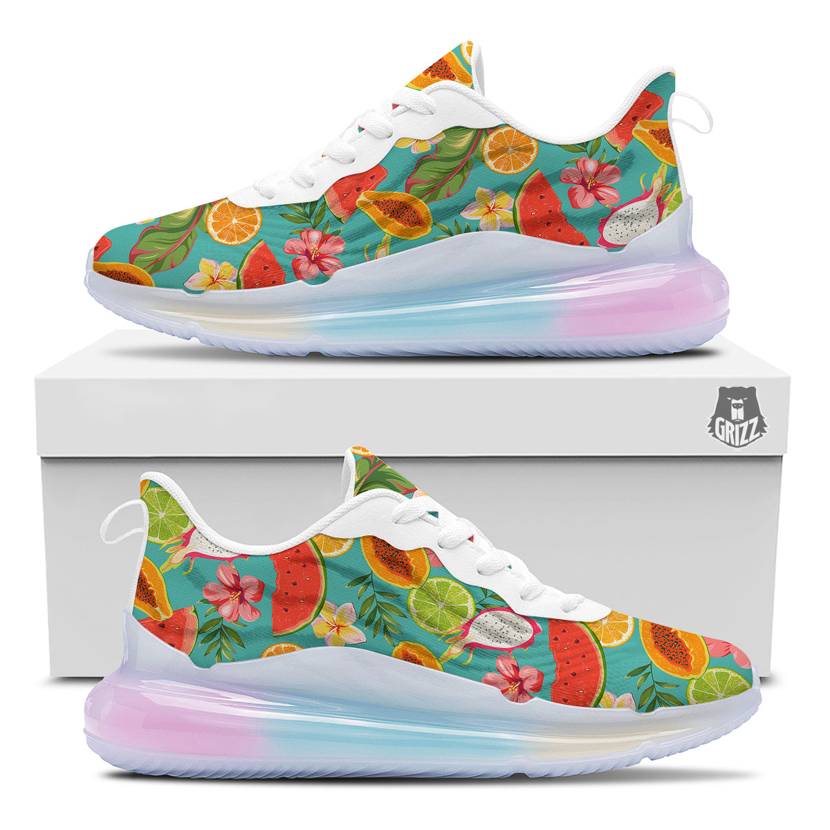 Fruits Tropical Paradise Print Pattern Running Sneakers-grizzshop