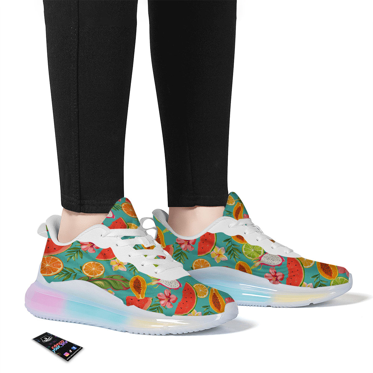 Fruits Tropical Paradise Print Pattern Running Sneakers-grizzshop