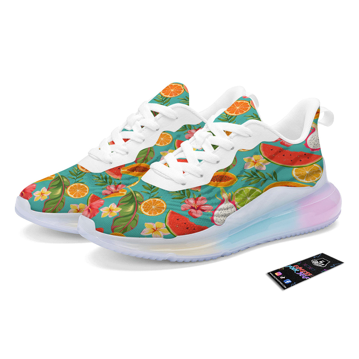 Fruits Tropical Paradise Print Pattern Running Sneakers-grizzshop