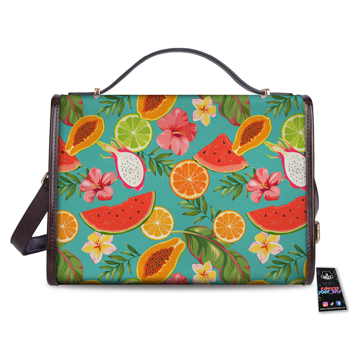 Fruits Tropical Paradise Print Pattern Women's Satchel Bag-grizzshop