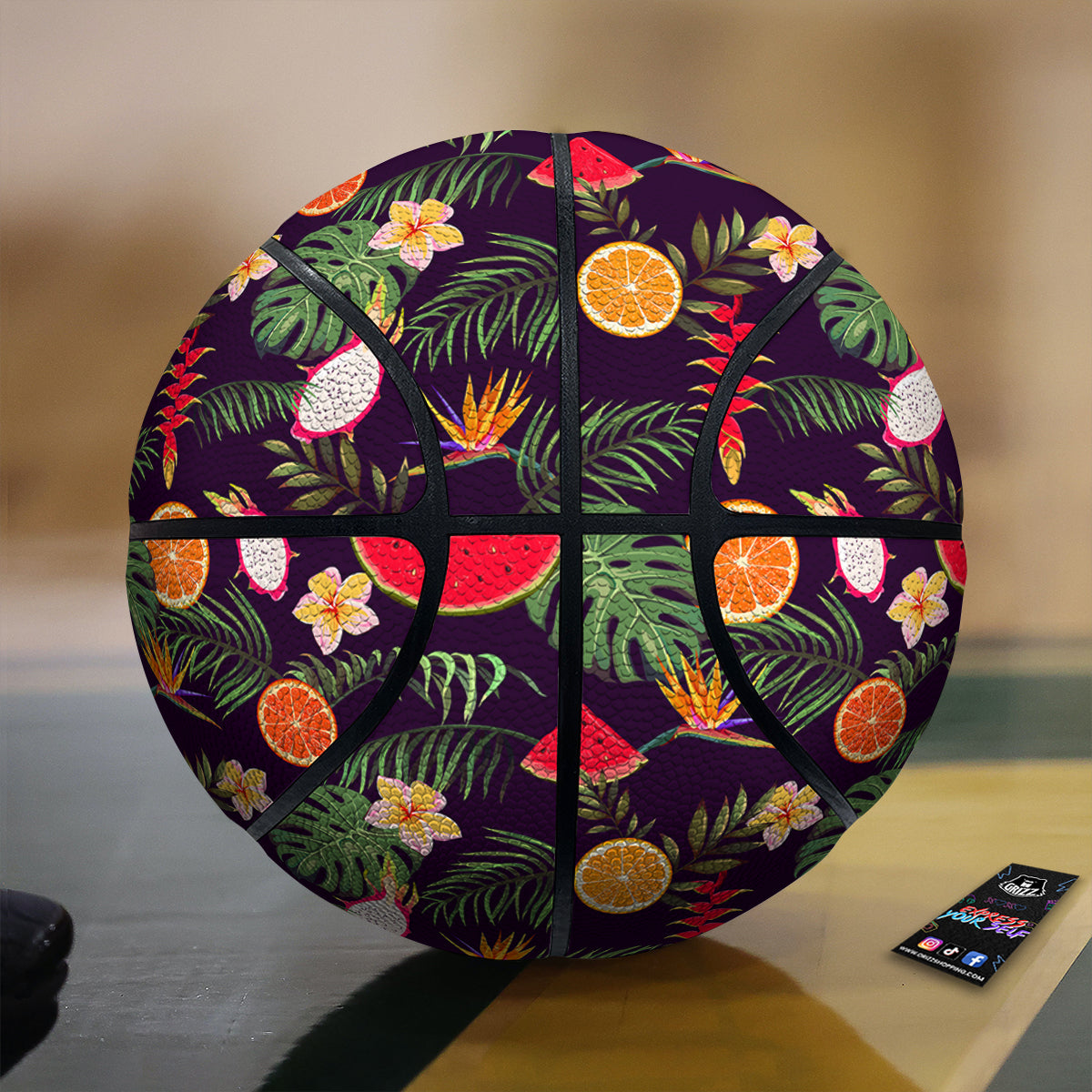 Fruits Tropical Print Pattern Basketball-grizzshop