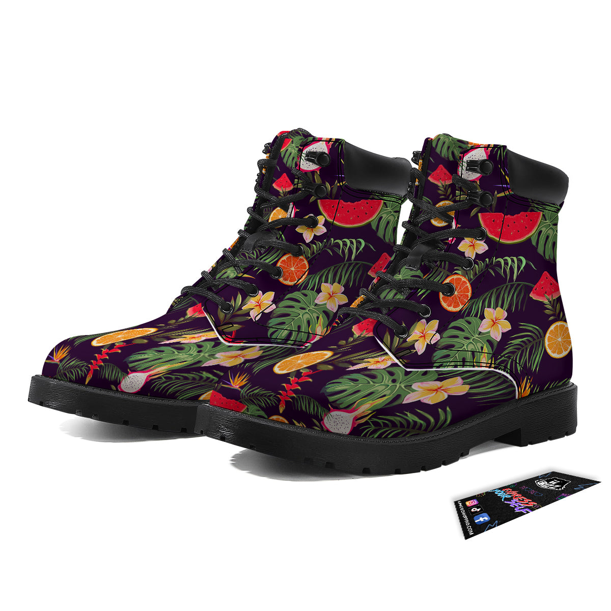 Fruits Tropical Print Pattern Boots-grizzshop
