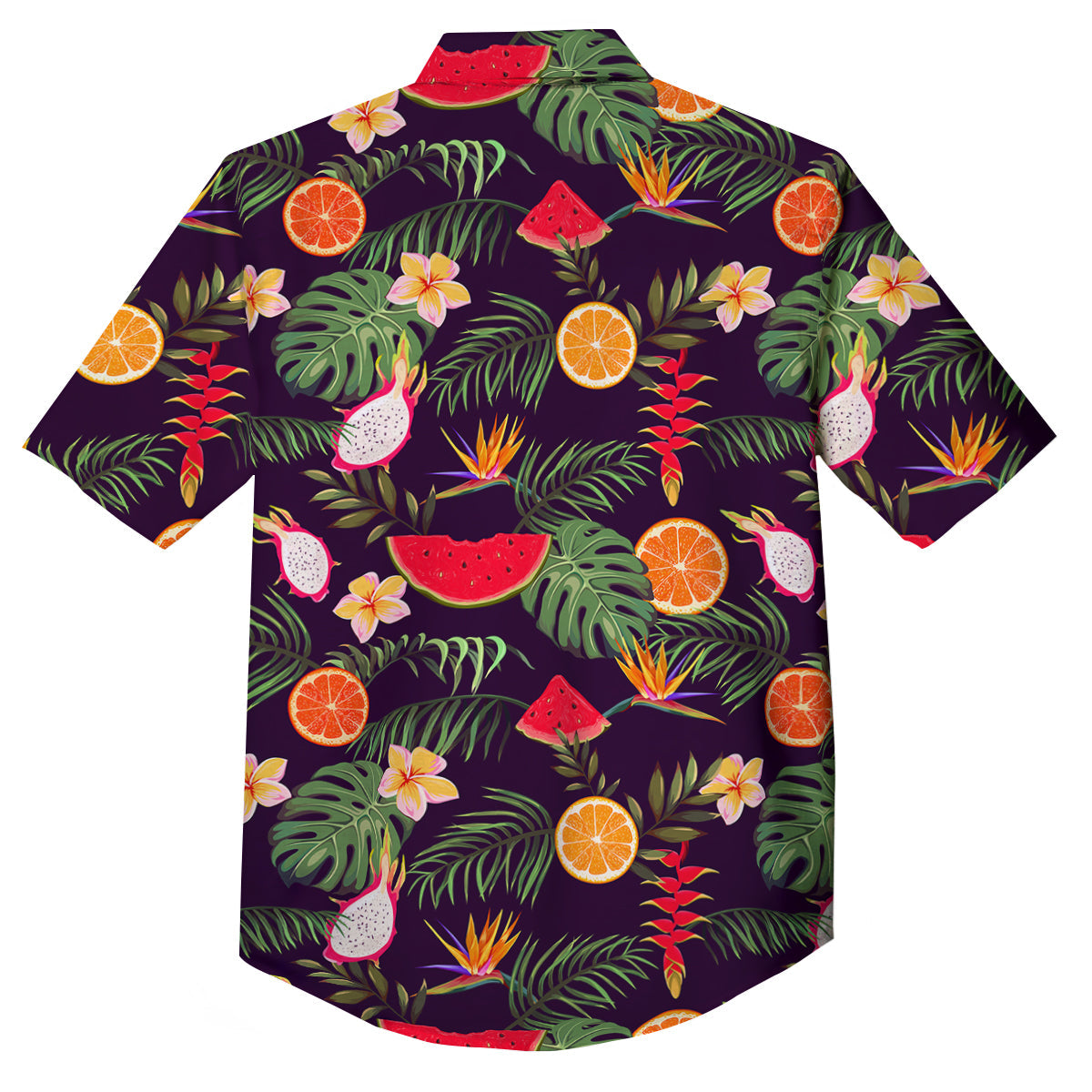 Fruits Tropical Print Pattern Button Up Shirt-grizzshop