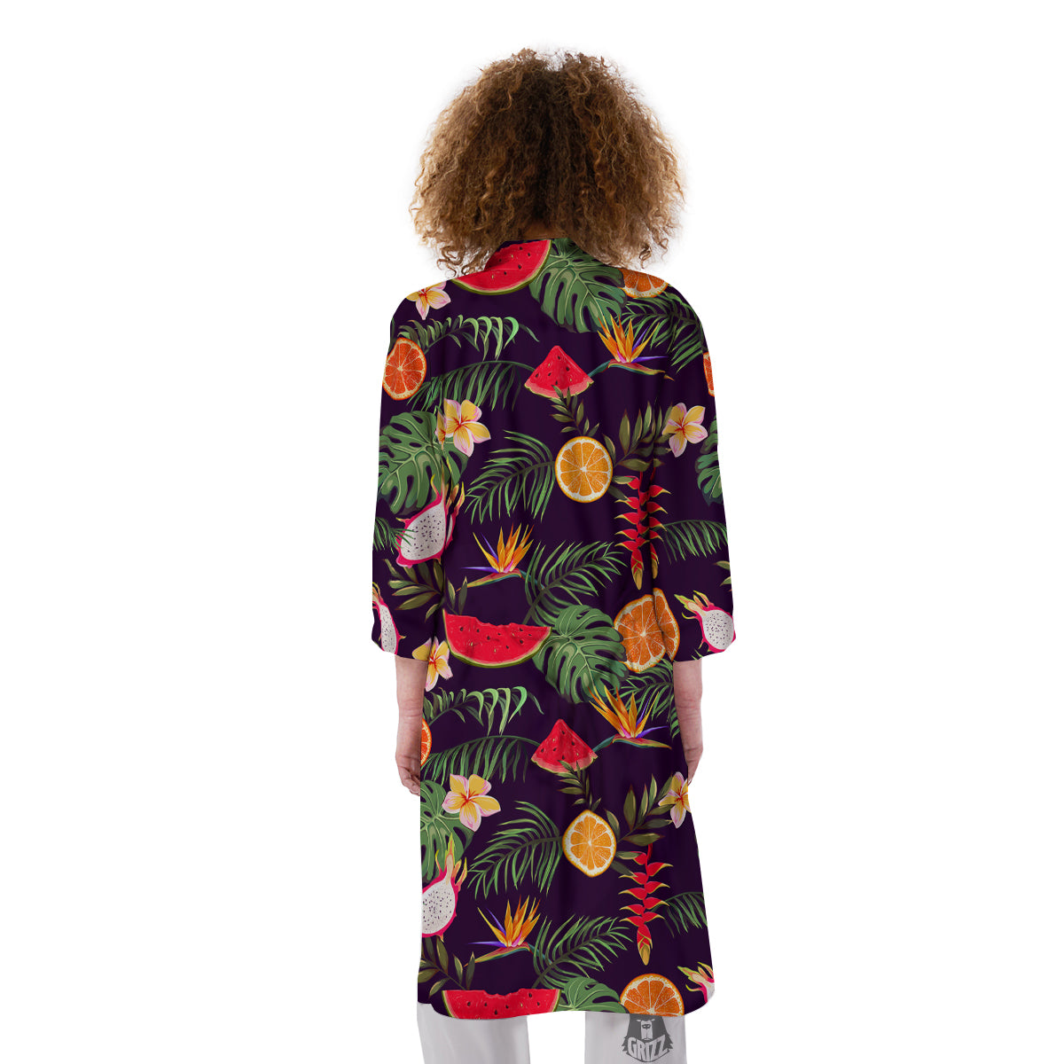 Fruits Tropical Print Pattern Kimono-grizzshop