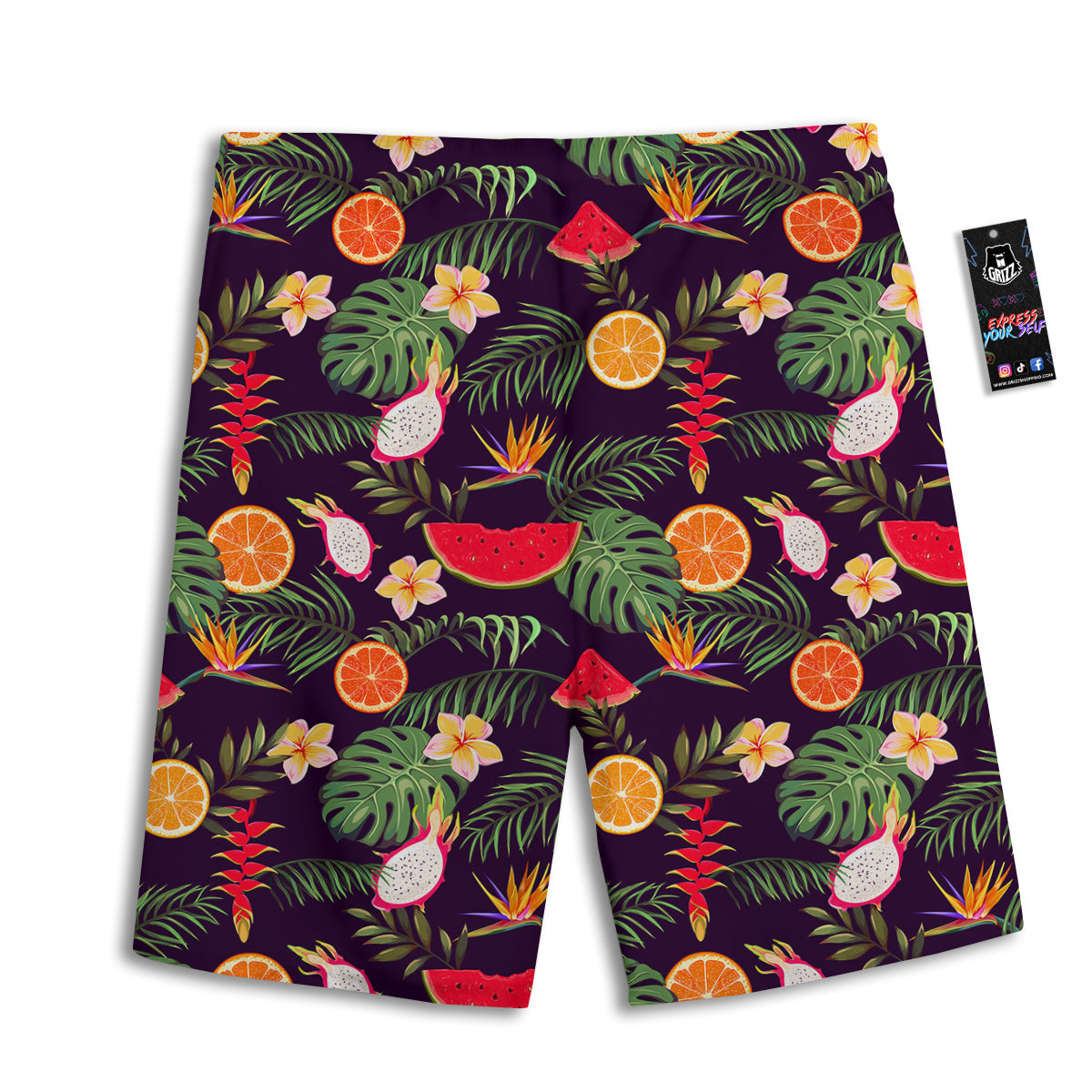 Fruits Tropical Print Pattern Men's Athletic Shorts-grizzshop
