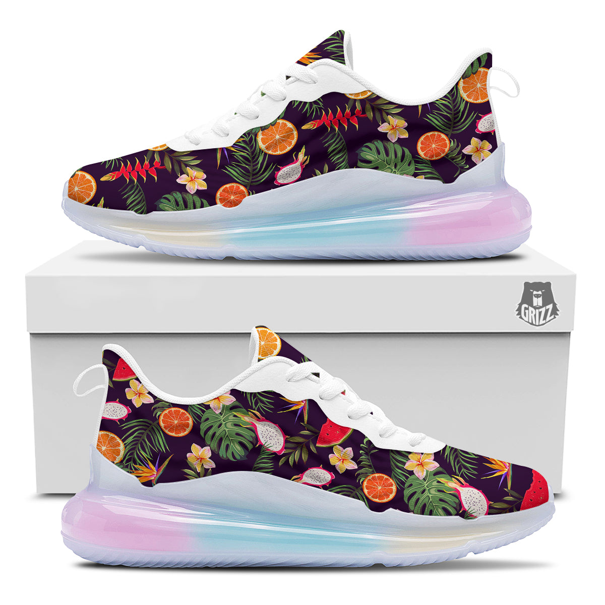 Fruits Tropical Print Pattern Running Sneakers-grizzshop