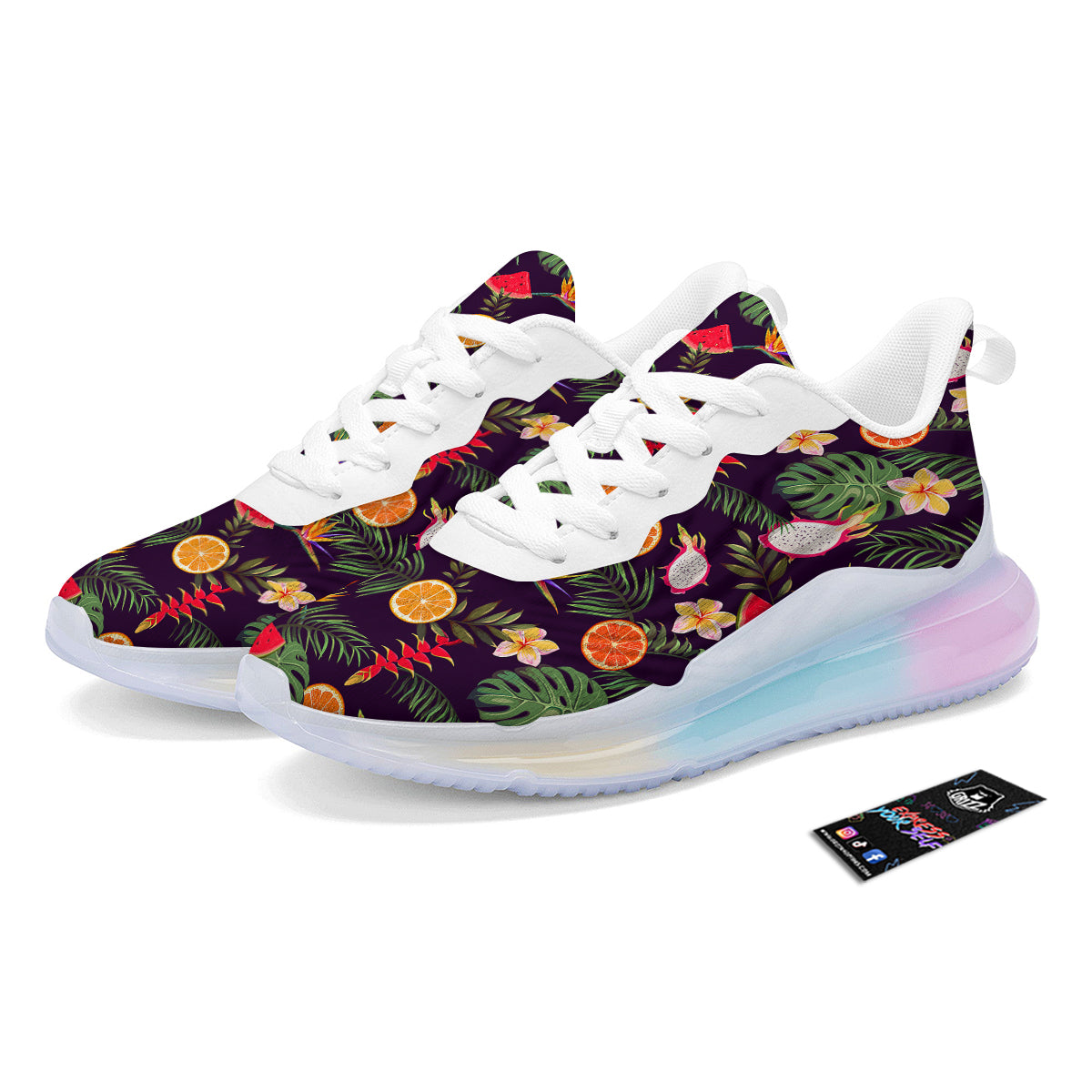 Fruits Tropical Print Pattern Running Sneakers-grizzshop