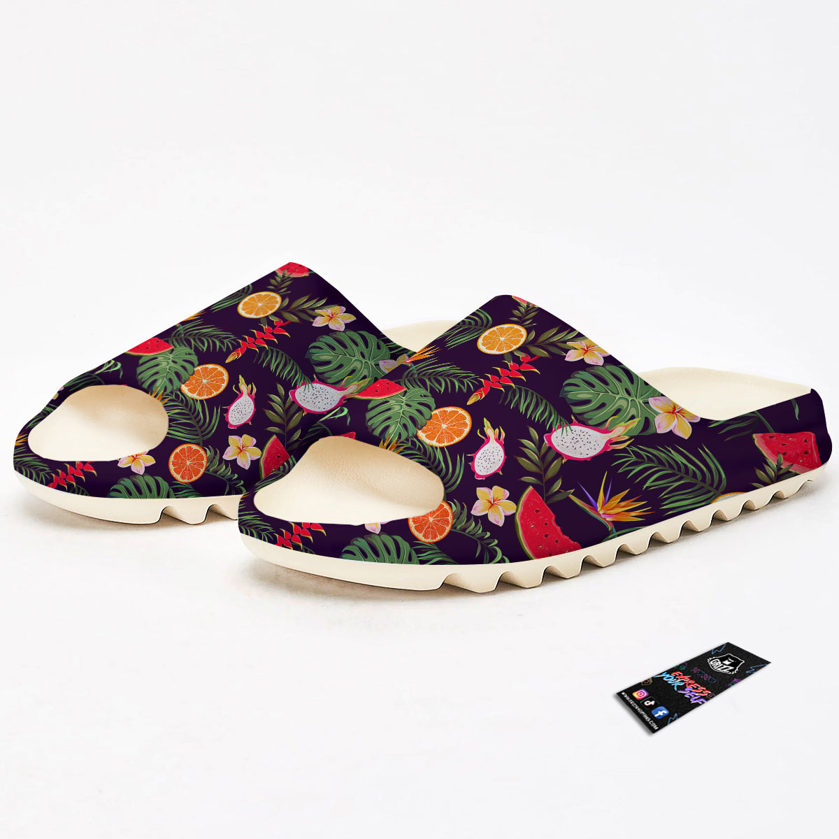 Fruits Tropical Print Pattern Sandals-grizzshop