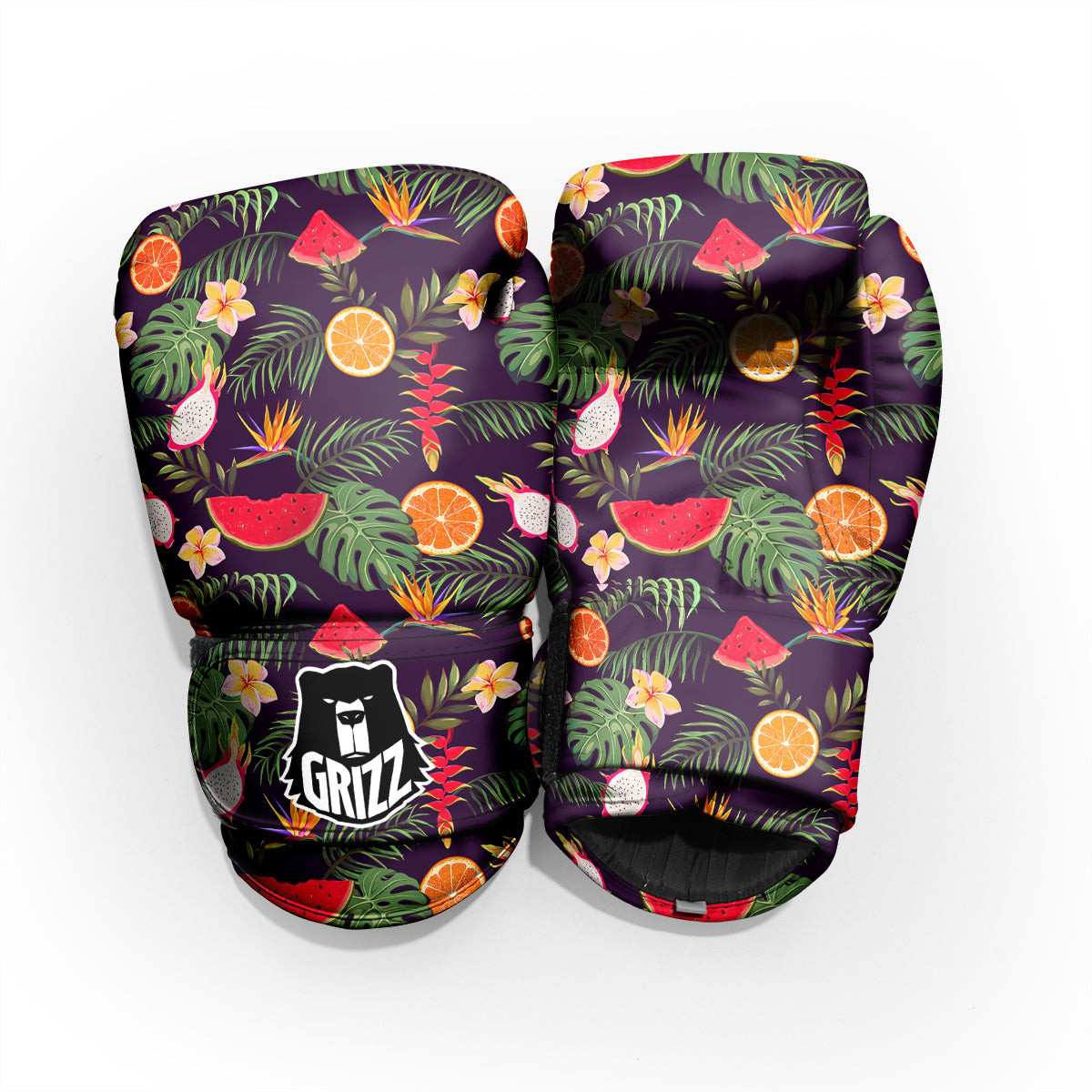 Fruits Tropical Print Pattern Sparring Gloves-grizzshop