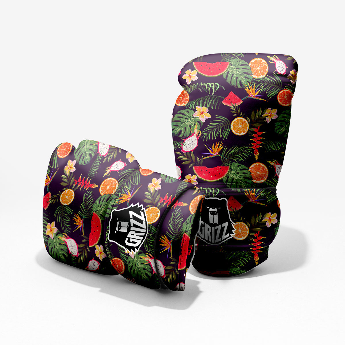 Fruits Tropical Print Pattern Sparring Gloves-grizzshop