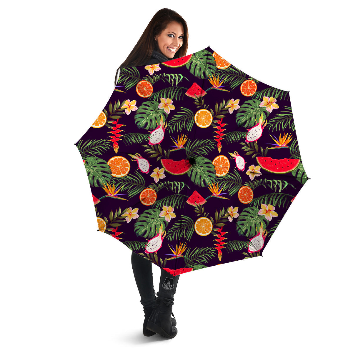 Fruits Tropical Print Pattern Umbrella-grizzshop