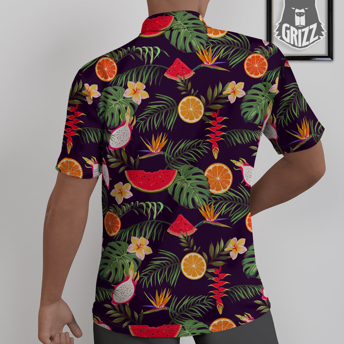 Fruits Tropical Print Pattern Untucked Shirts-grizzshop