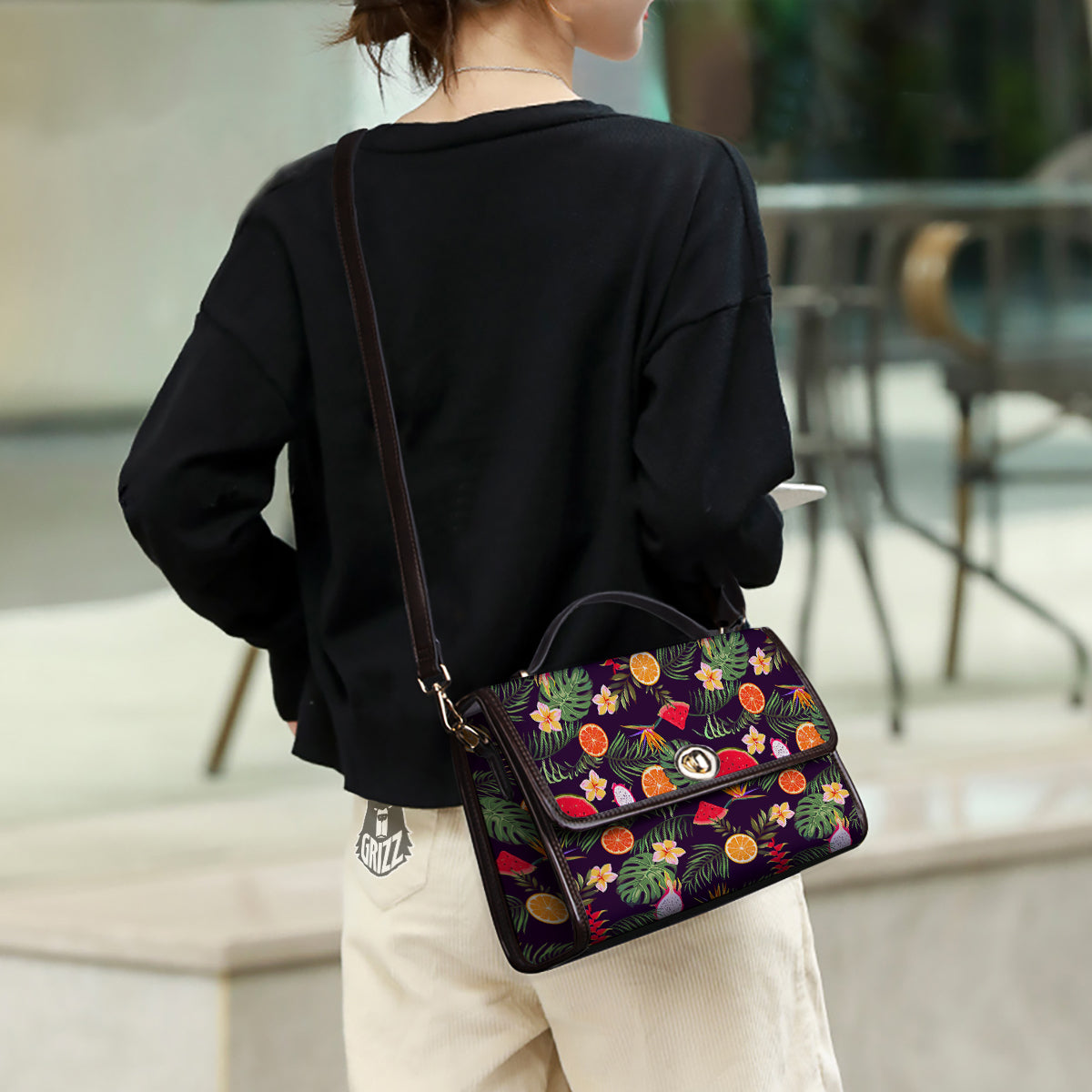 Fruits Tropical Print Pattern Women's Satchel Bag-grizzshop