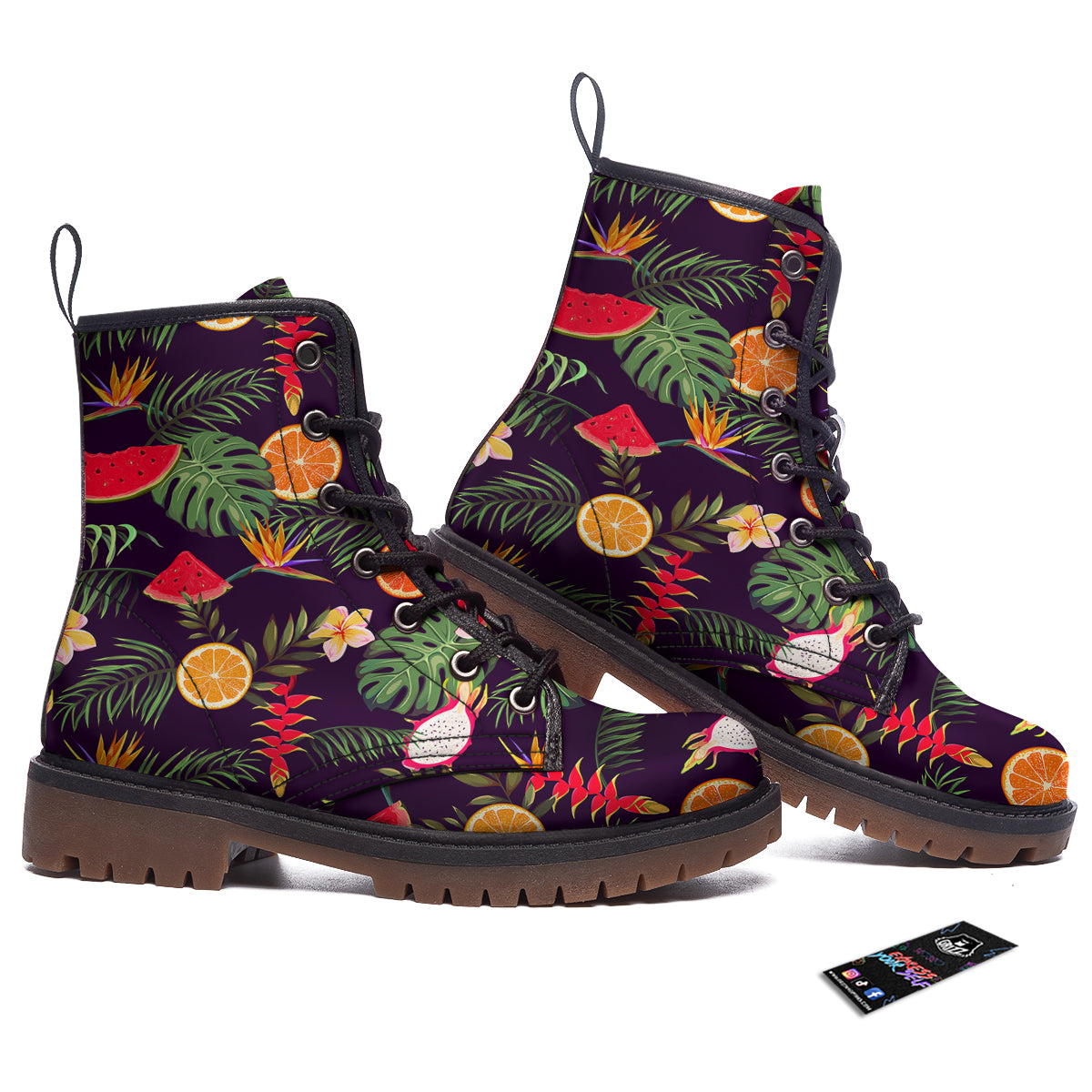 Fruits Tropical Print Pattern Work Boots-grizzshop
